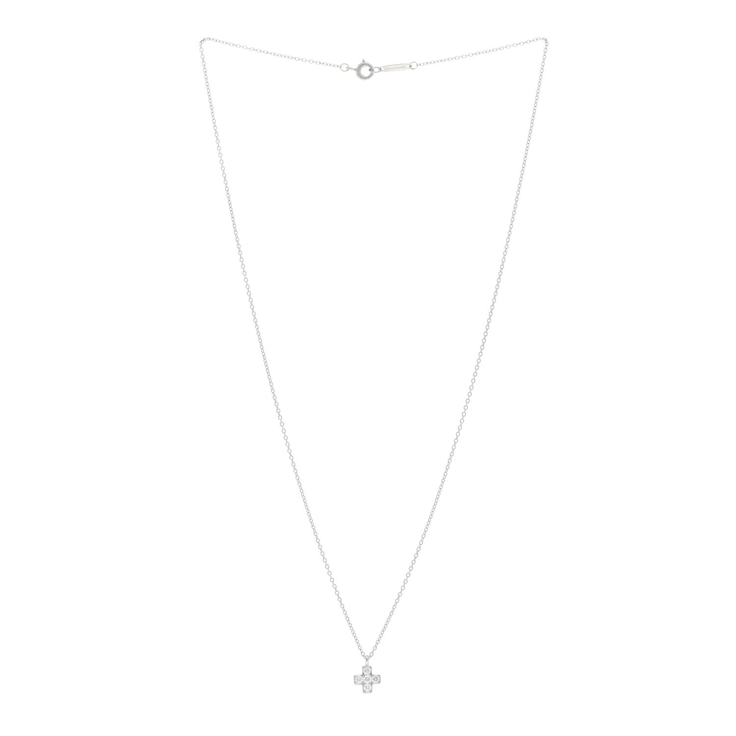 Platinum Diamond Cruciform Cross Pendant Necklace
