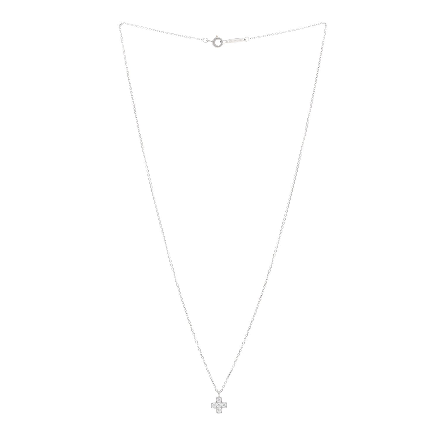 Tiffany Platinum Diamond Cruciform Cross Pendant Necklace 3 of 4
