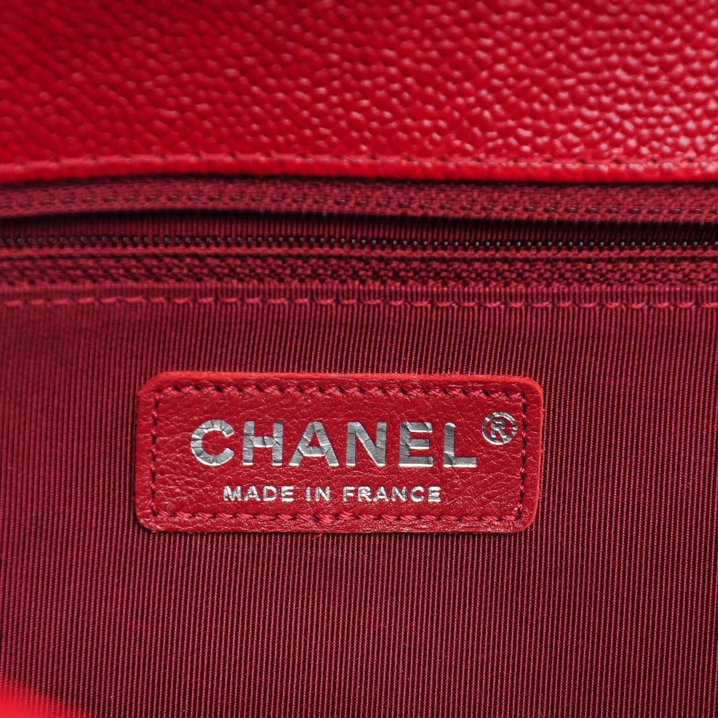 Caviar Quilted New Medium Boy Flap Dark Red