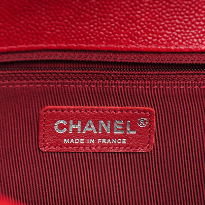 Chanel Caviar Quilted New Medium Boy Flap Dark Red 7 of 8