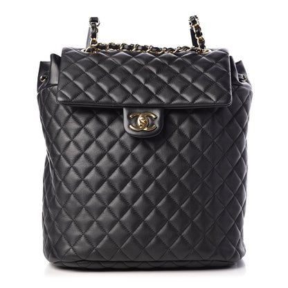 Chanel Calfskin Quilted Large Urban Spirit Backpack Black 1 of 9