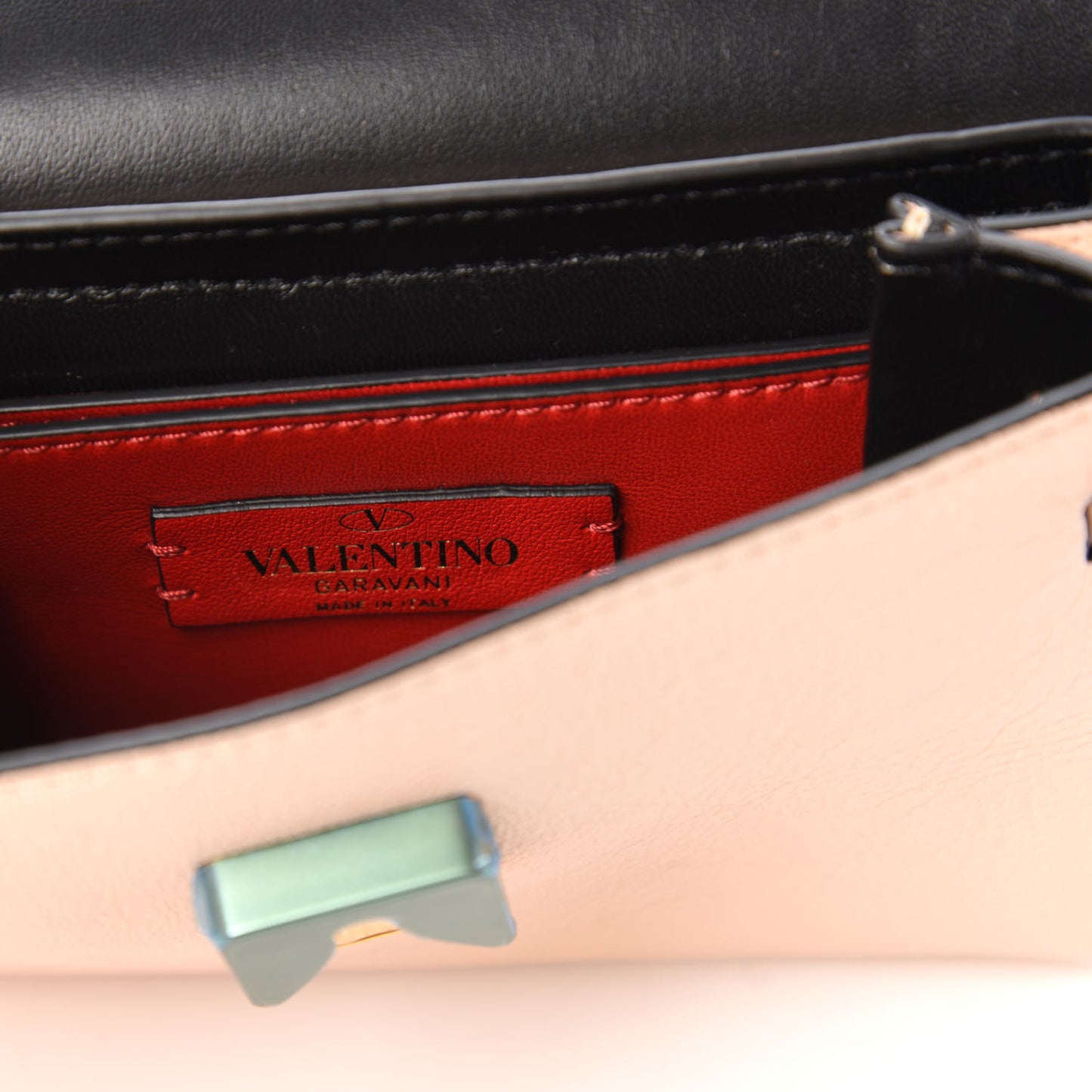 Buffalo Calfskin VRing Belt Bag 85 Rose Cannelle Light Ivory Cerise