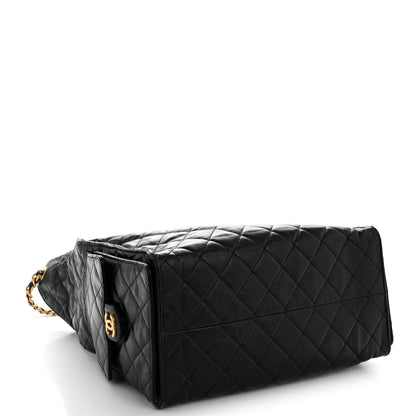 Chanel Shiny Crumpled Calfskin Quilted Medium Chanel 25 Handbag Black 4 of 11