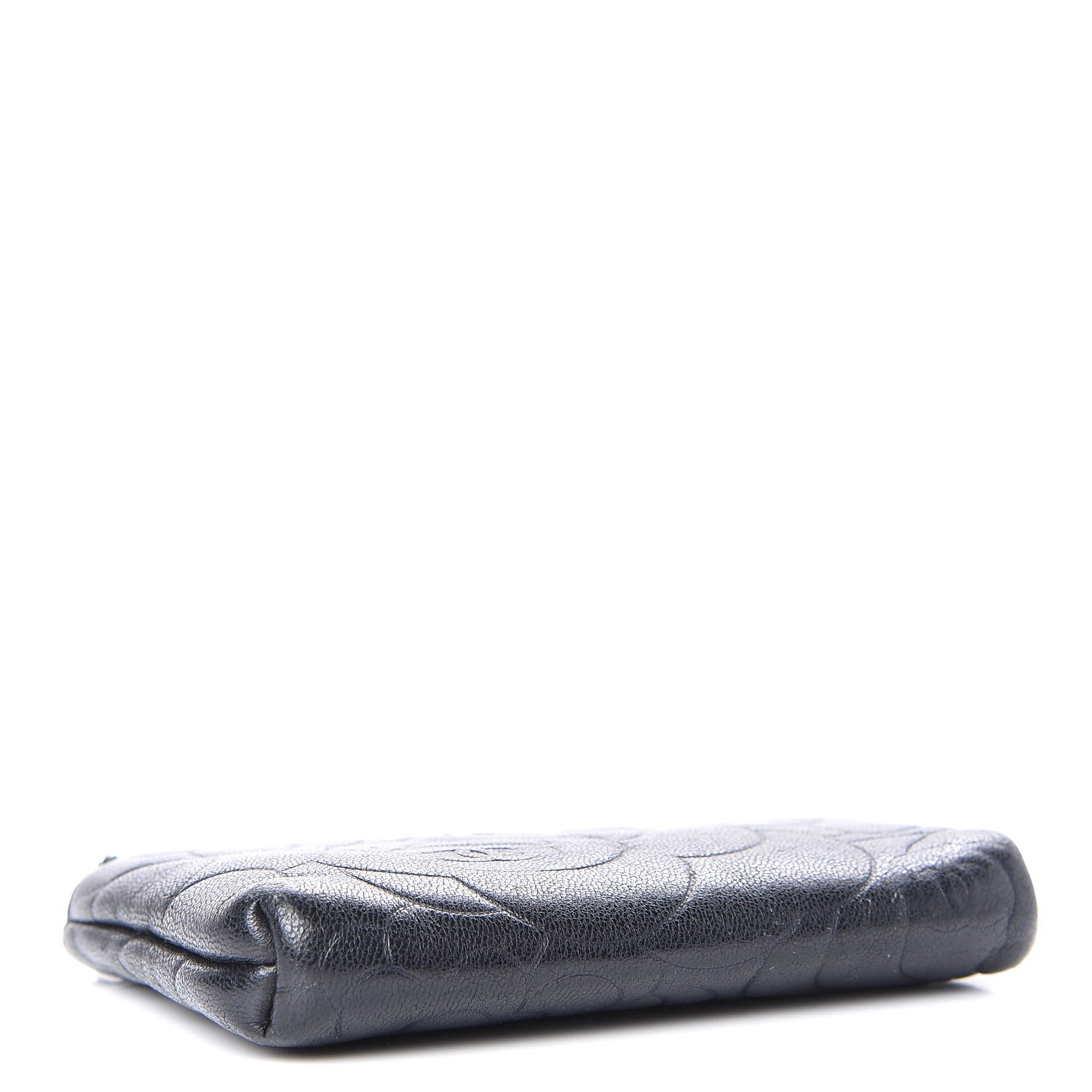 Chanel Goatskin Camellia Embossed Key Holder Case Black 4 of 11