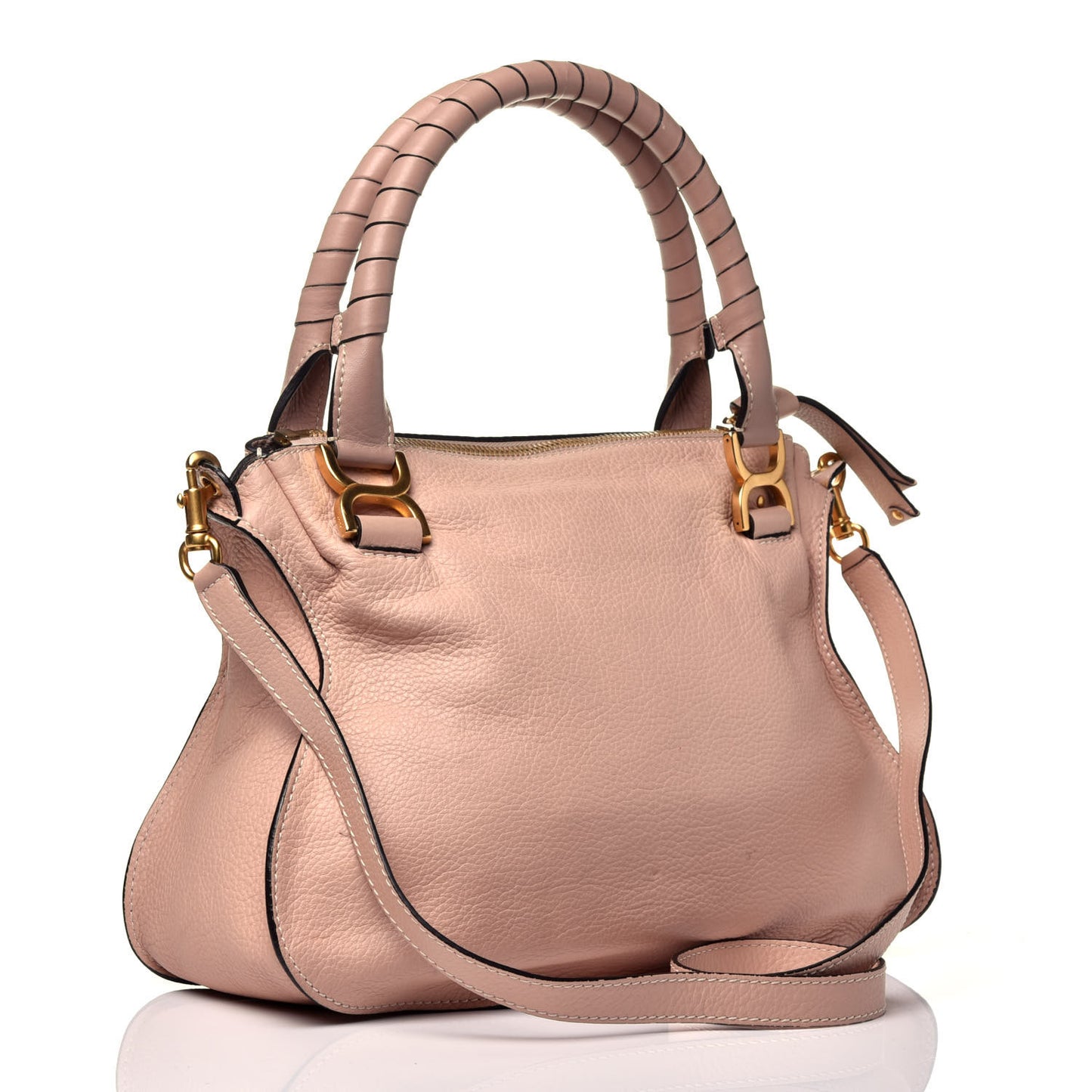 Calfskin Medium Marcie Satchel Pale Pink