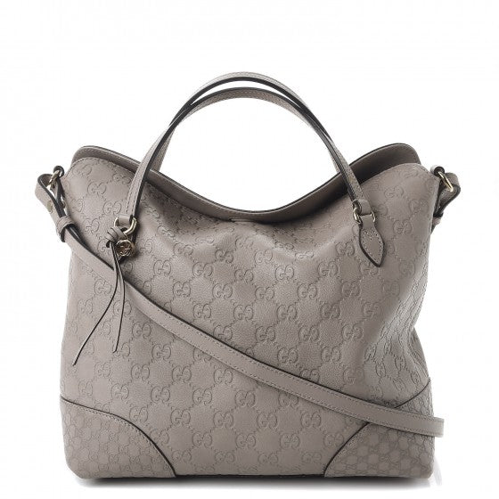 Guccissima Medium Bree Foldover Tote Storm Grey