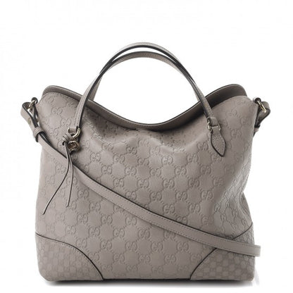 Gucci Guccissima Medium Bree Foldover Tote Storm Grey 1 of 11