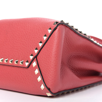 Valentino Garavani Grained Calfskin Rockstud Bucket Bag Red 12 of 16