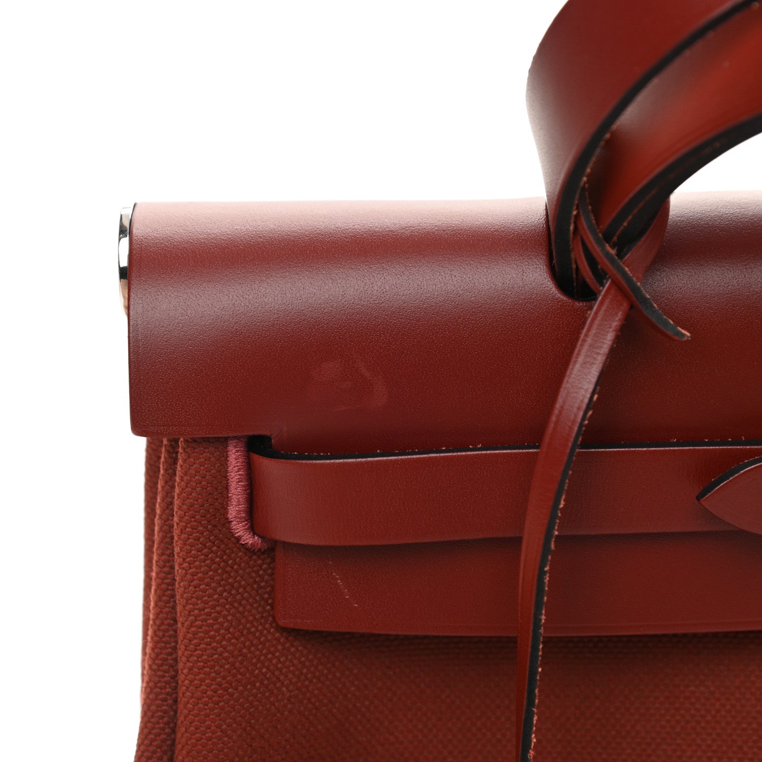 Hermes Vache Hunter Toile Herbag Zip 31 PM Rouge H 14 of 15
