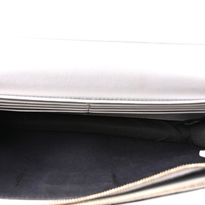 Fendi Vitello Cruise F is Fendi Bi-Color FF 1974 Embossed Medium Envelope Wallet On Chain Maya Black White 5 of 10