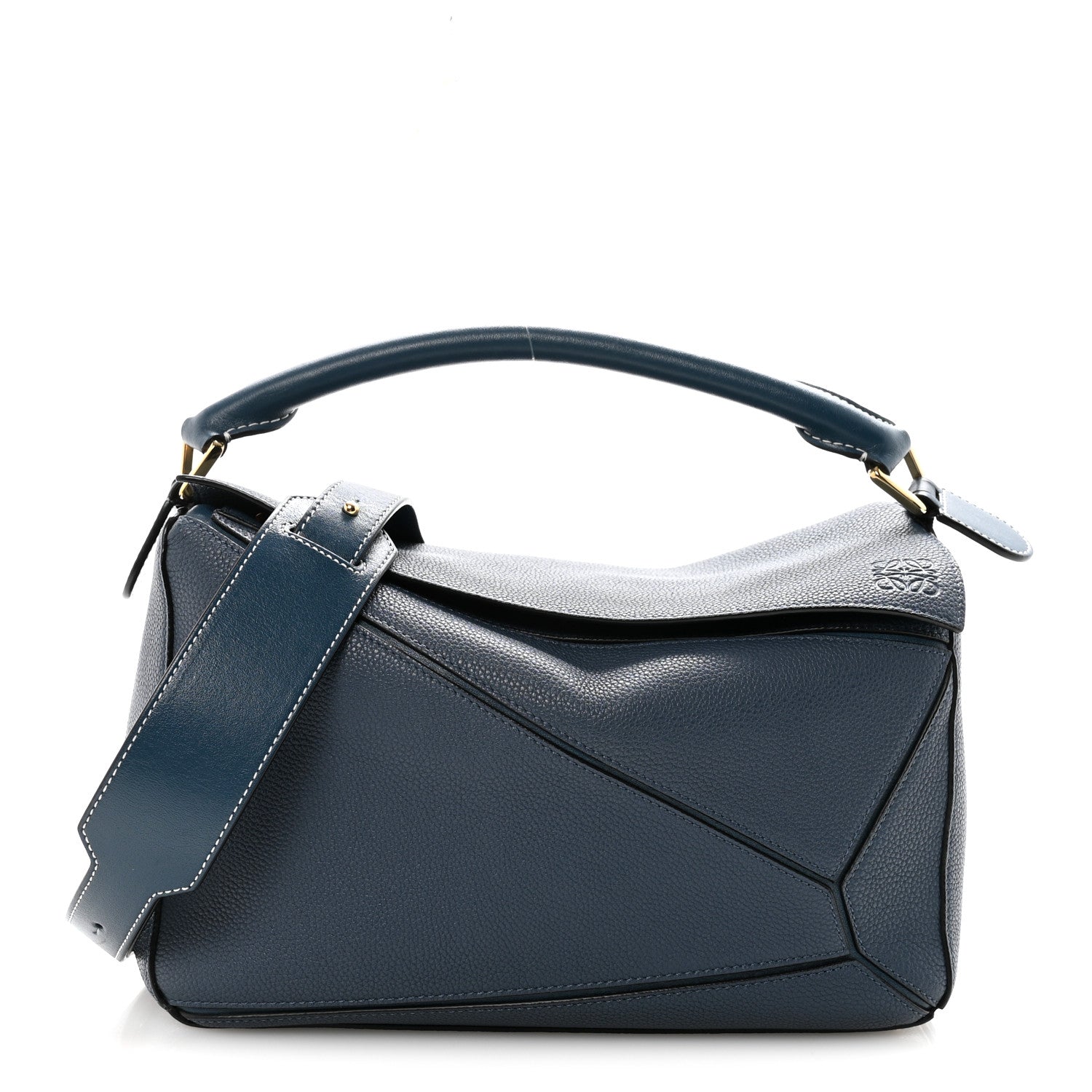 Loewe Calfskin Medium Puzzle Bag Dark Blue 1 of 9