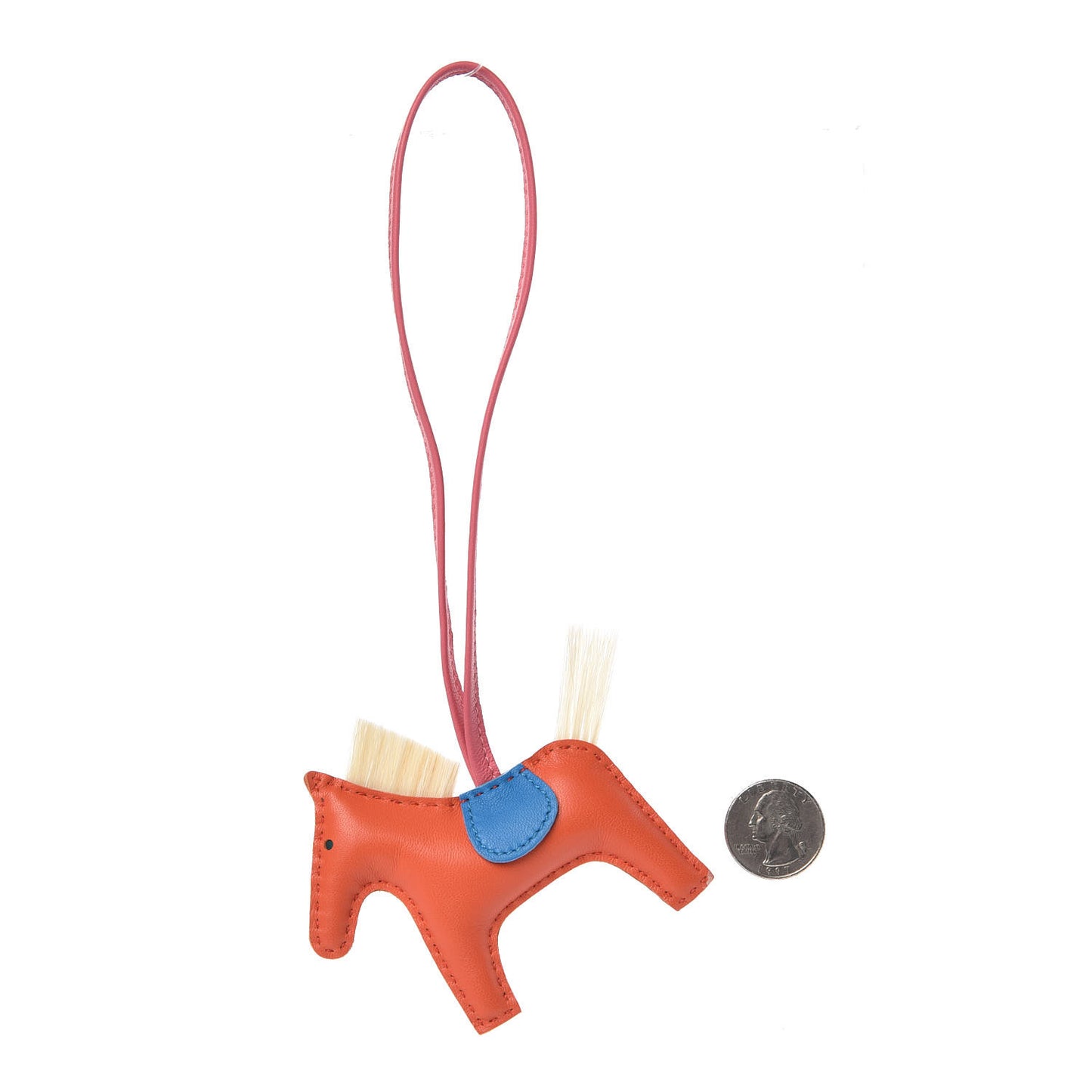 Milo Lambskin Horsehair Grigri Rodeo Horse Bag Charm PM Orange Poppy Bleu Zanzibar Rose Azalee