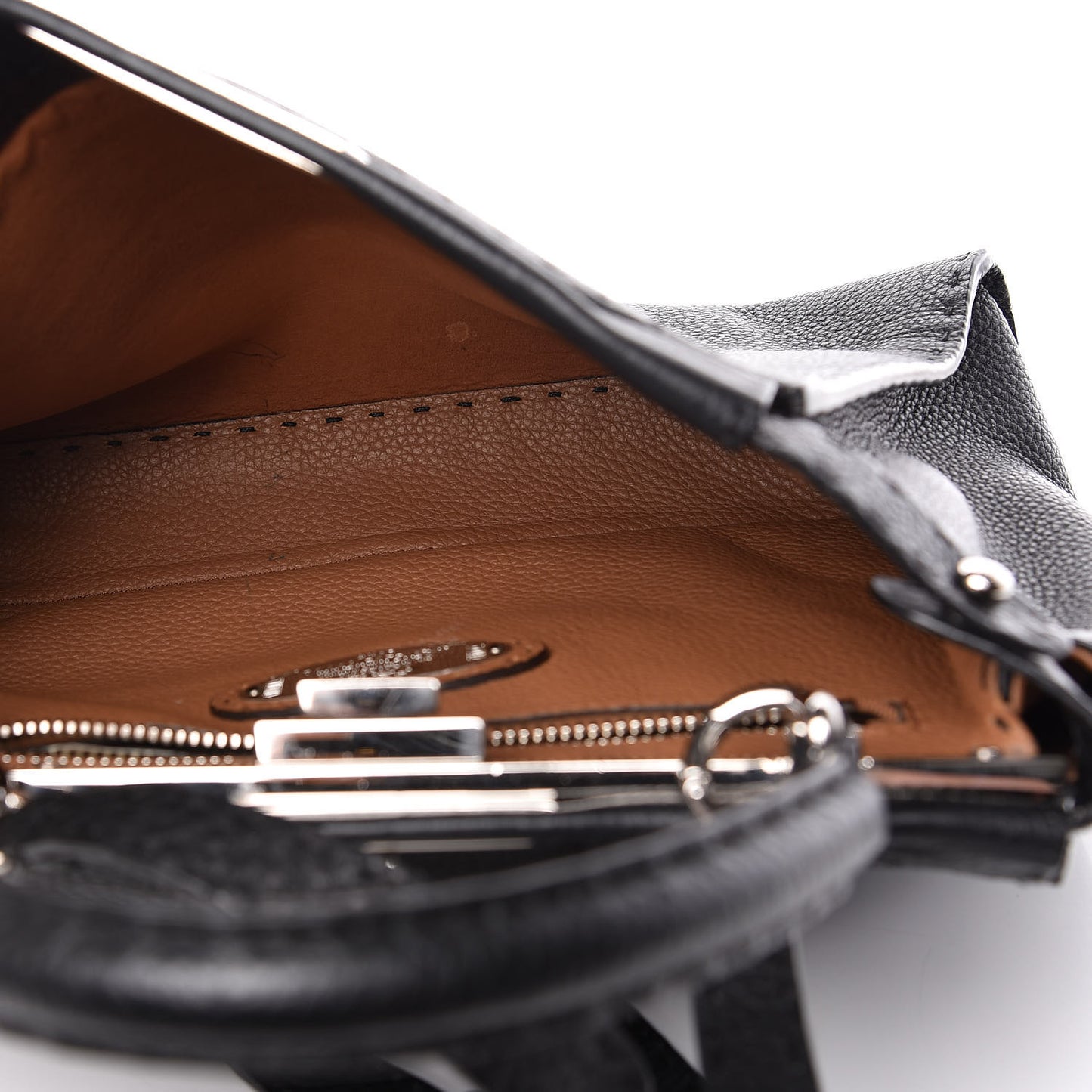 Cuoio Romano Selleria Bi-Color Medium Peekaboo Iconic Satchel Black Mou