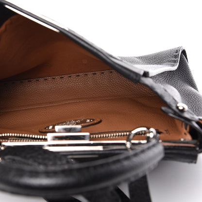 Fendi Cuoio Romano Selleria Bi-Color Medium Peekaboo Iconic Satchel Black Mou 6 of 13