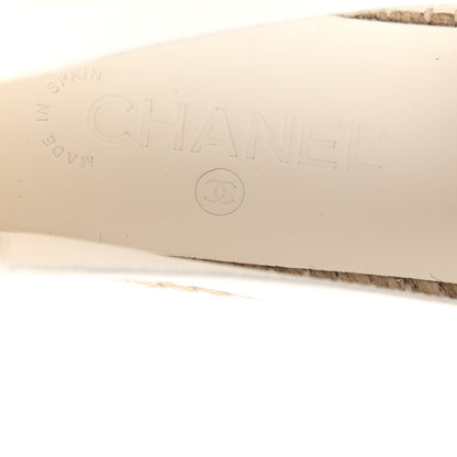 Chanel Lambskin CC Espadrilles 38 White Black 8 of 9