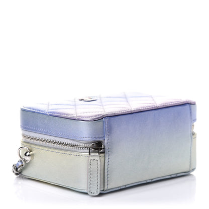 Chanel Gradient Metallic Calfskin Quilted Camera Bag Silver Blue Yellow Purple 3 of 10