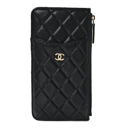 Chanel Caviar Quilted Classic Flat Wallet Pouch Black 1 of 8