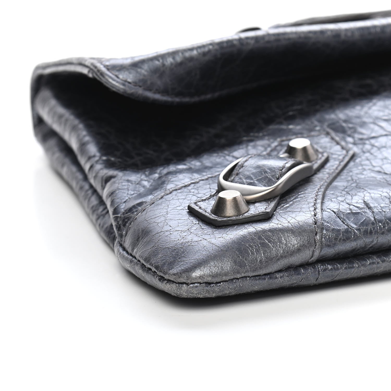 Balenciaga Agneau Classic Hardware Envelope Clutch Gris Hematite 8 of 10