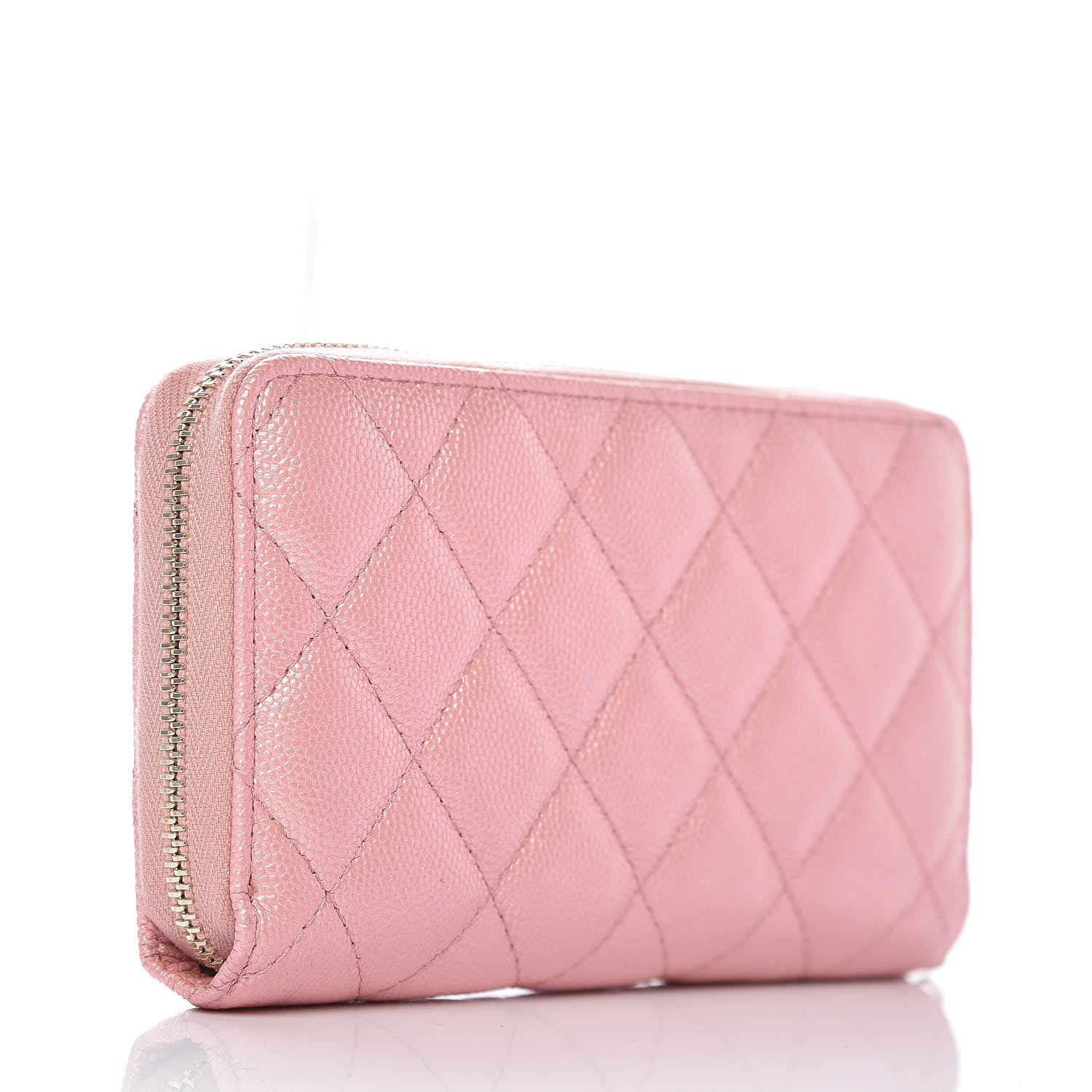 Chanel Iridescent Caviar Quilted Medium Zip Around Wallet Pink 3 of 11