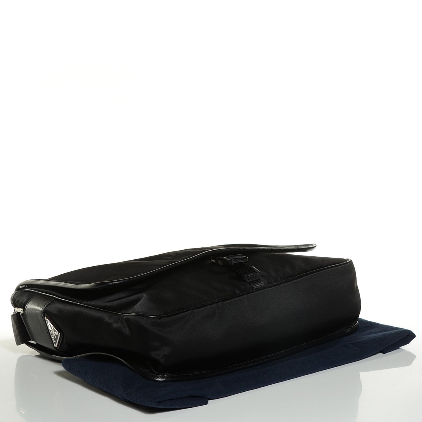 Tessuto Nylon Saffiano Messenger Satchel Black