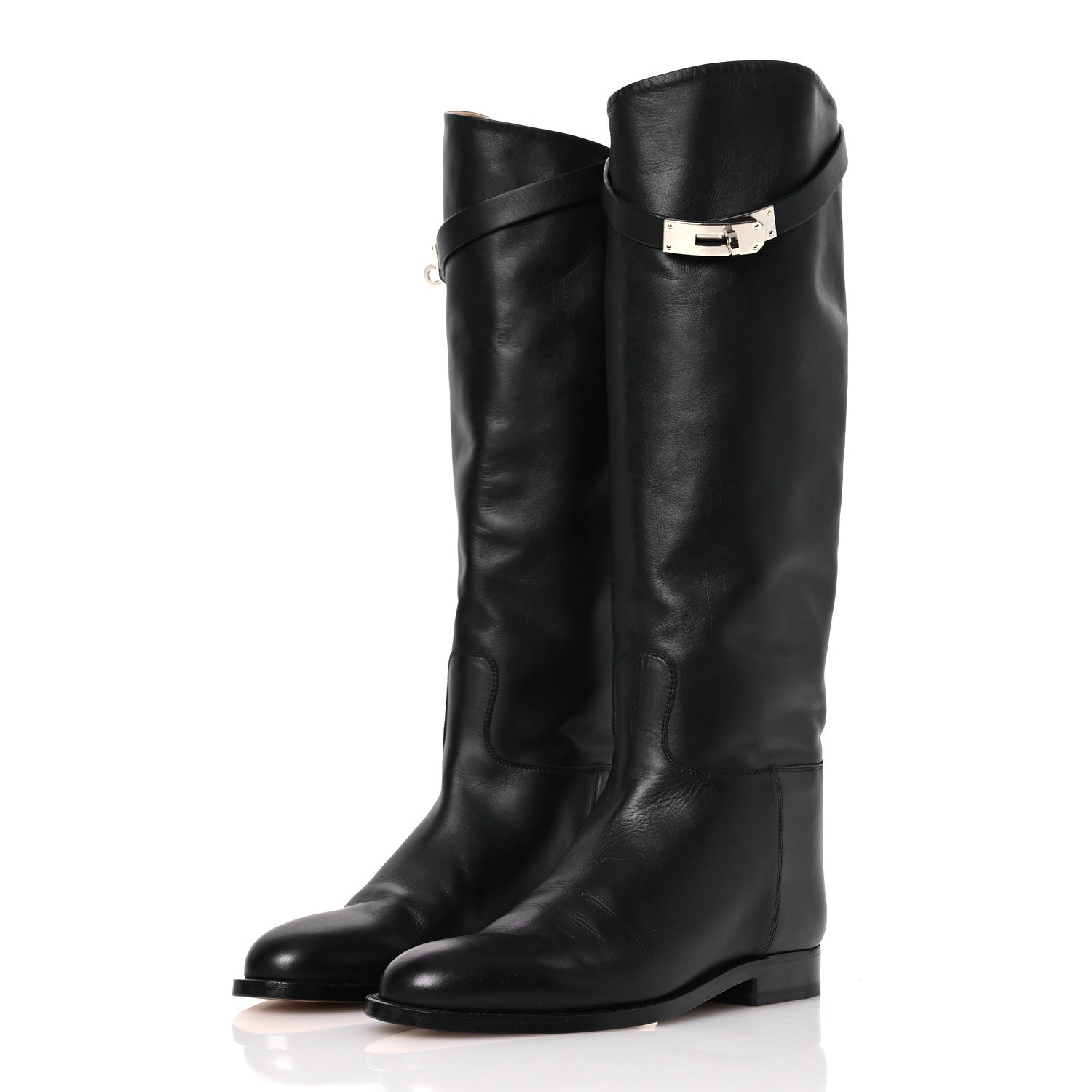 Hermes Box Kelly Jumping Boots 37 Black 4 of 14
