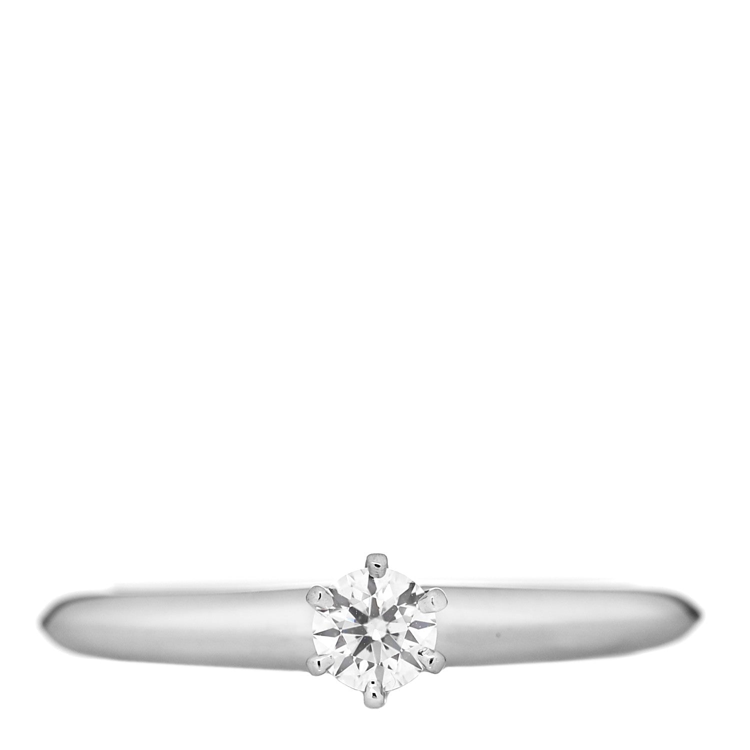 Tiffany Platinum Diamond .18ct Solitaire Engagement Ring 51 5.75 1 of 4