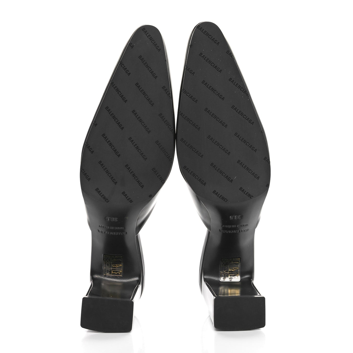 Patinated Calfskin Mule Pumps 38.5 Black