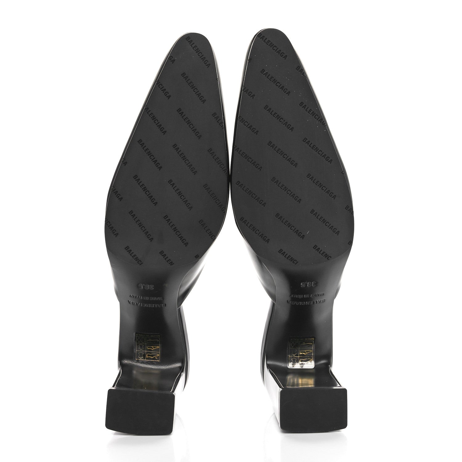 Balenciaga Patinated Calfskin Mule Pumps 38.5 Black 5 of 9