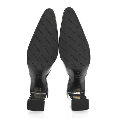 Balenciaga Patinated Calfskin Mule Pumps 38.5 Black 5 of 9
