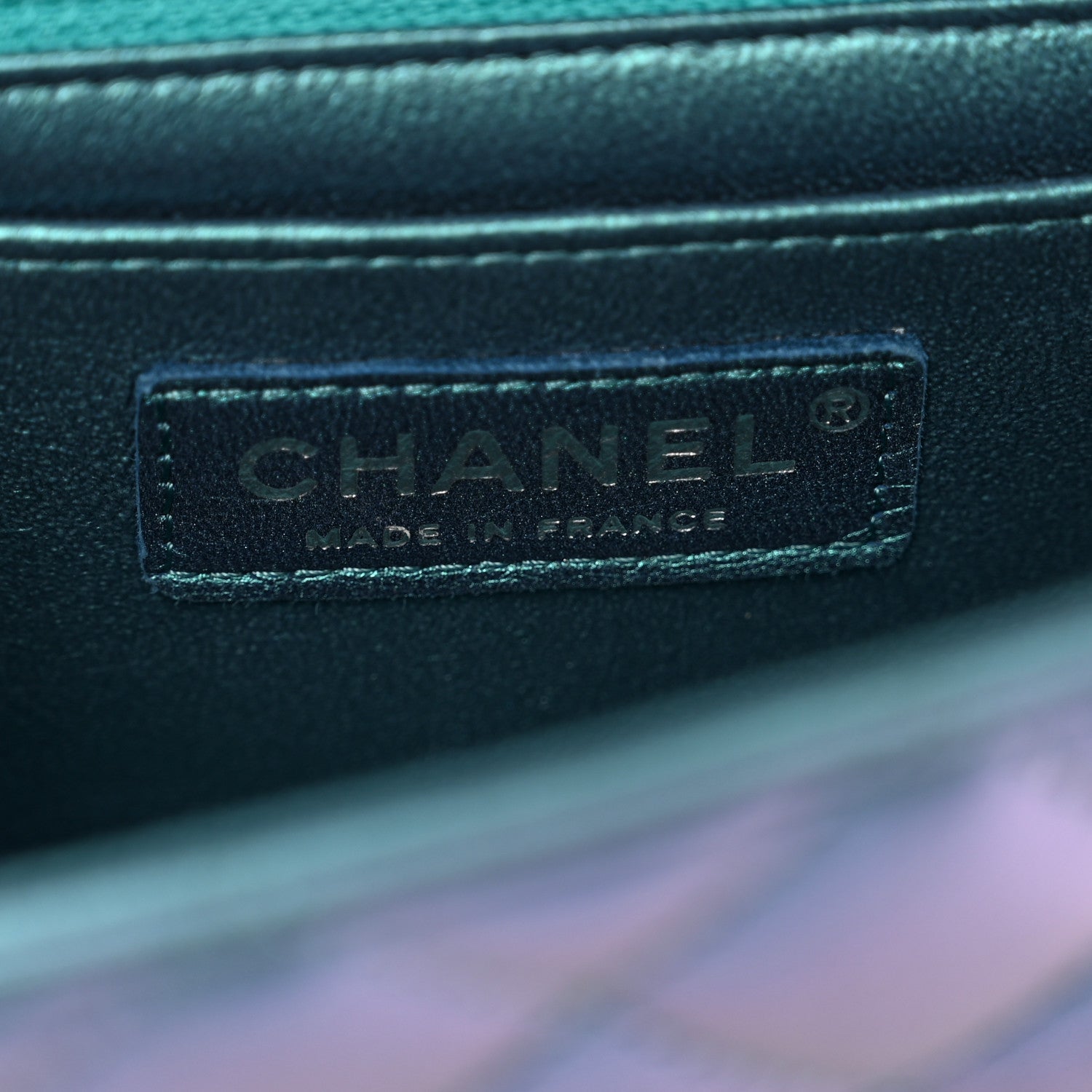 Chanel Iridescent Lambskin Quilted Mini Rectangular Flap Turquoise 7 of 10