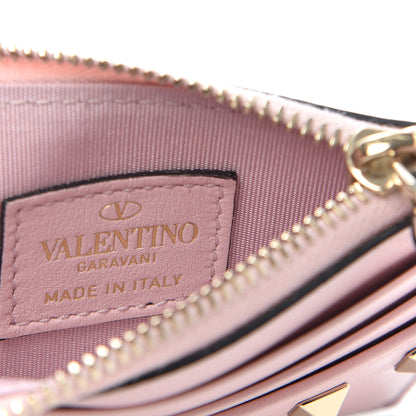 Valentino Garavani Vitello Rockstud Card Holder With Zipper Light Pink 6 of 8