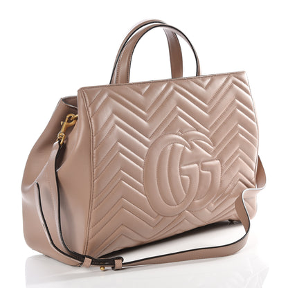 Gucci Calfskin Matelasse Medium GG Marmont Tote Porcelain Rose 2 of 10