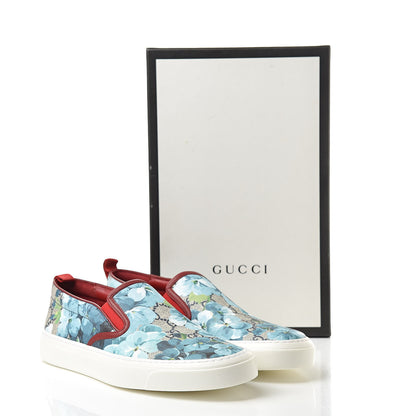 Gucci GG Supreme Monogram Blooms Womens Slip On Sneakers 39.5 Beige Blue Navy Red 11 of 11