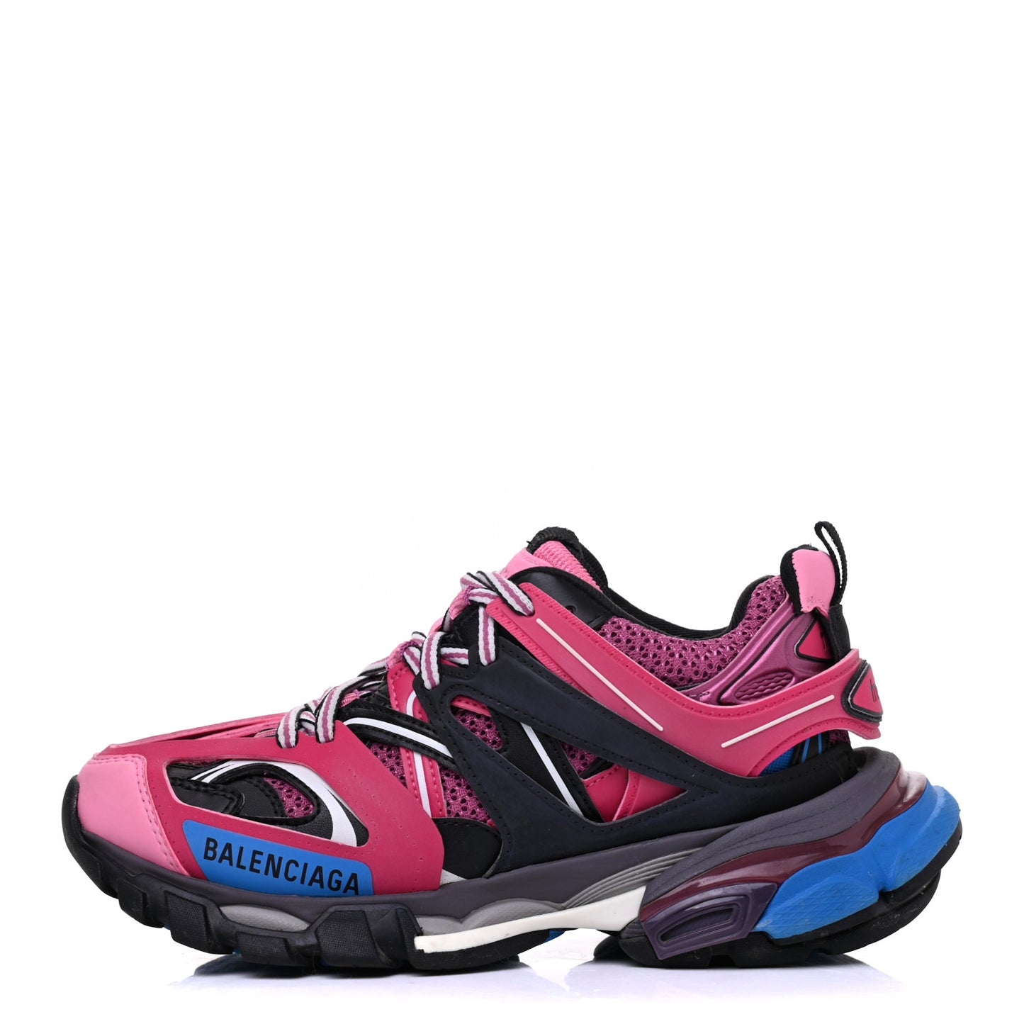 Mesh Nylon Metallic Fabric Womens Track Sneakers 35 Pink Blue