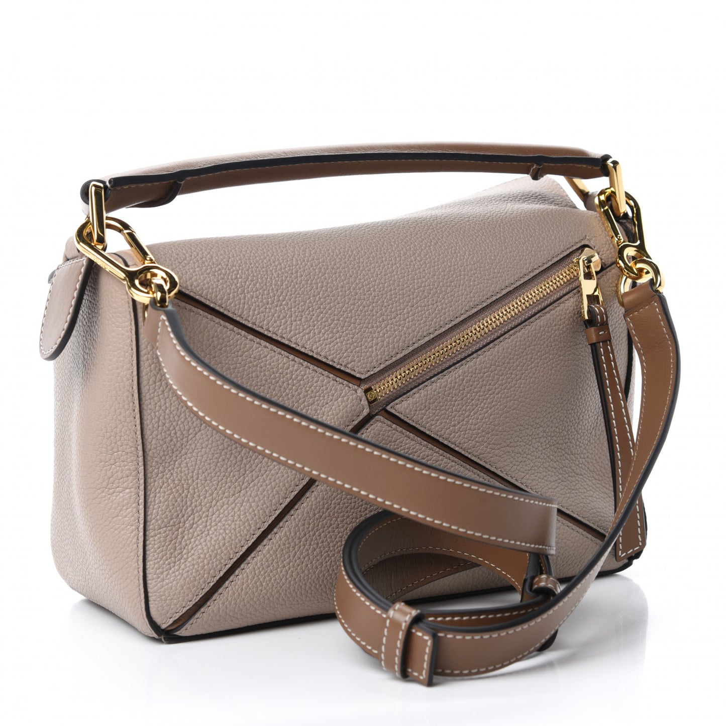Grained Calfskin Small Puzzle Bag Sand Mink