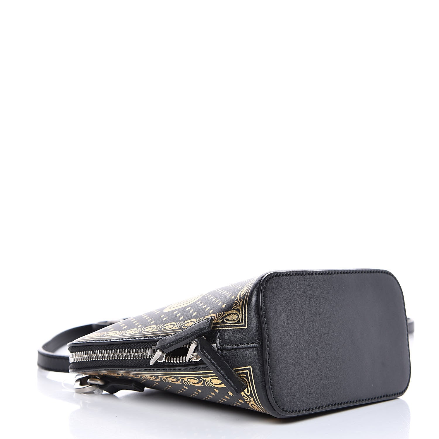 Gucci X SEGA Calfskin GUCCY Stars Mini Dome Shoulder Bag Black Gold 4 of 9