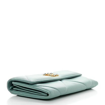 Chanel Lambskin Quilted Chanel 19 Flap Wallet Light Blue 4 of 8