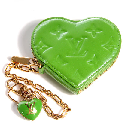 Louis Vuitton Vernis Heart Coin Purse Vert Tonic 1 of 8