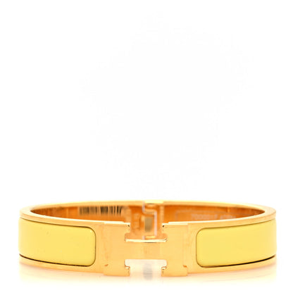 Hermes Enamel Narrow Clic Clac H Bracelet PM Jaune Citron 1 of 5