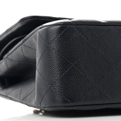 Chanel Caviar Quilted Medium Double Flap Navy 9 of 10