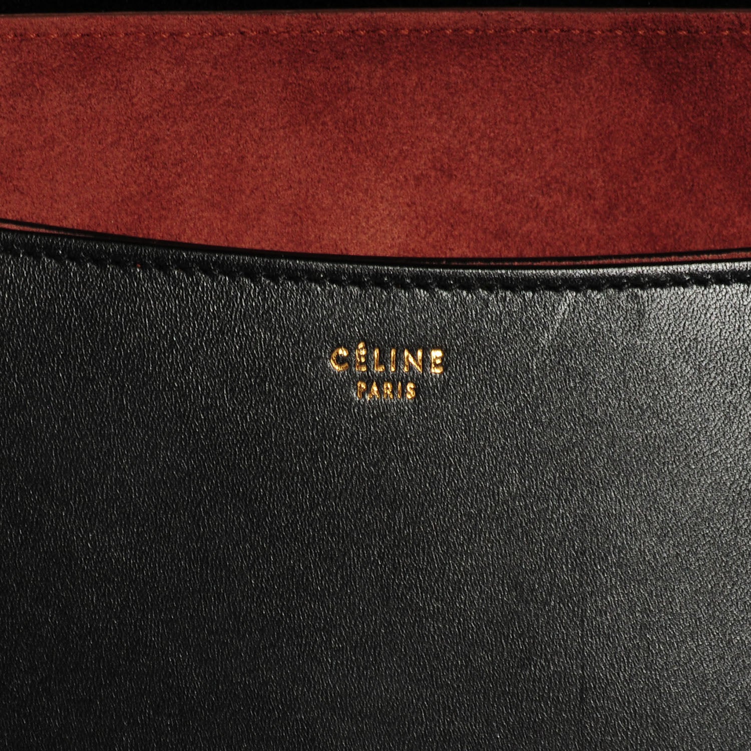 Celine Calfskin Medium Diamond Shoulder Bag Black 8 of 10