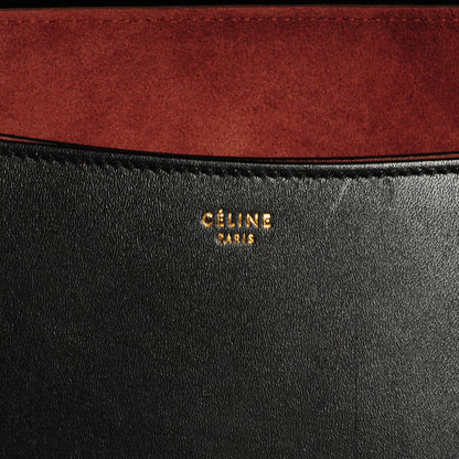 Celine Calfskin Medium Diamond Shoulder Bag Black 8 of 10