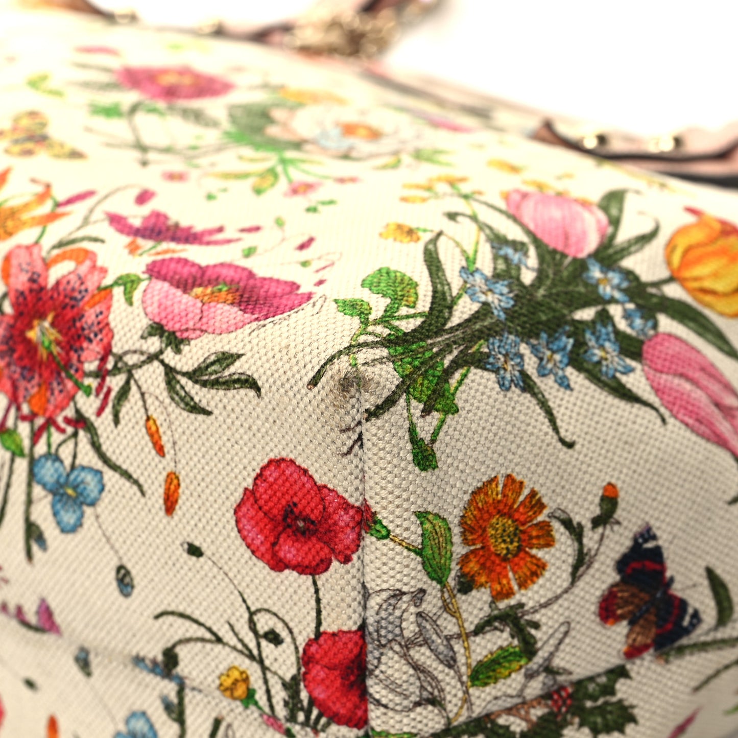 Canvas Flora Floral Medium Jolicoeur Tote White