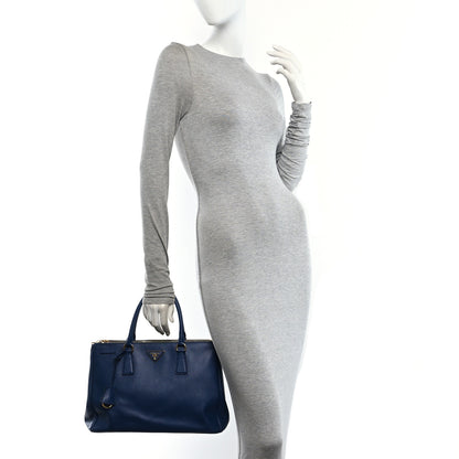 Prada Saffiano Lux Medium Galleria Double Zip Tote Blue 2 of 11