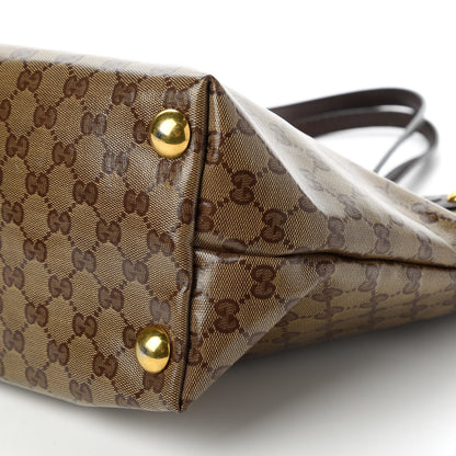 Gucci Crystal Monogram Medium Babouska Tote Dark Brown 7 of 12