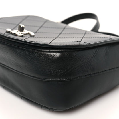 Chanel Calfskin Stitched Small Ring My Bag Flap Crossbody Bag Black 10 of 10