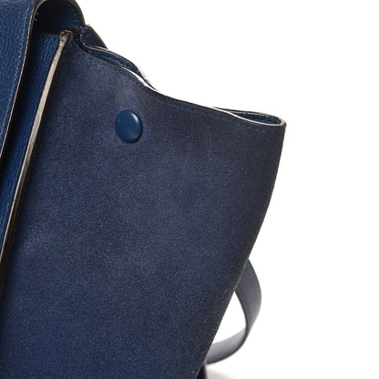 Celine Drummed Calfskin Suede Medium Trapeze Ocean Blue 16 of 16