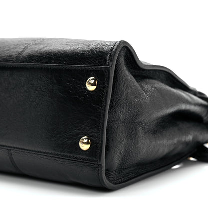 Fendi Agnello Old Shine Medium Peekaboo Iconic Satchel Black 16 of 17