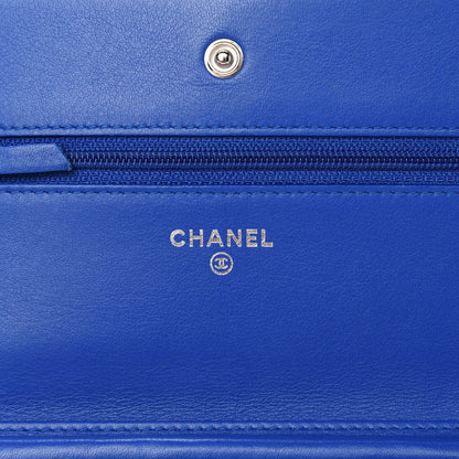 Chanel Patent Quilted Wallet On Chain WOC Dark Blue 9 of 13