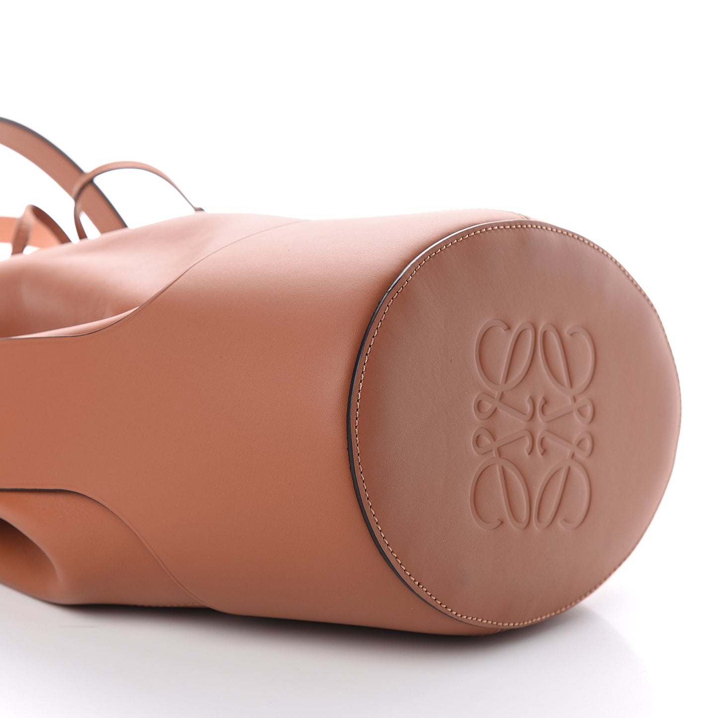 Calfskin Balloon Bucket Bag Tan